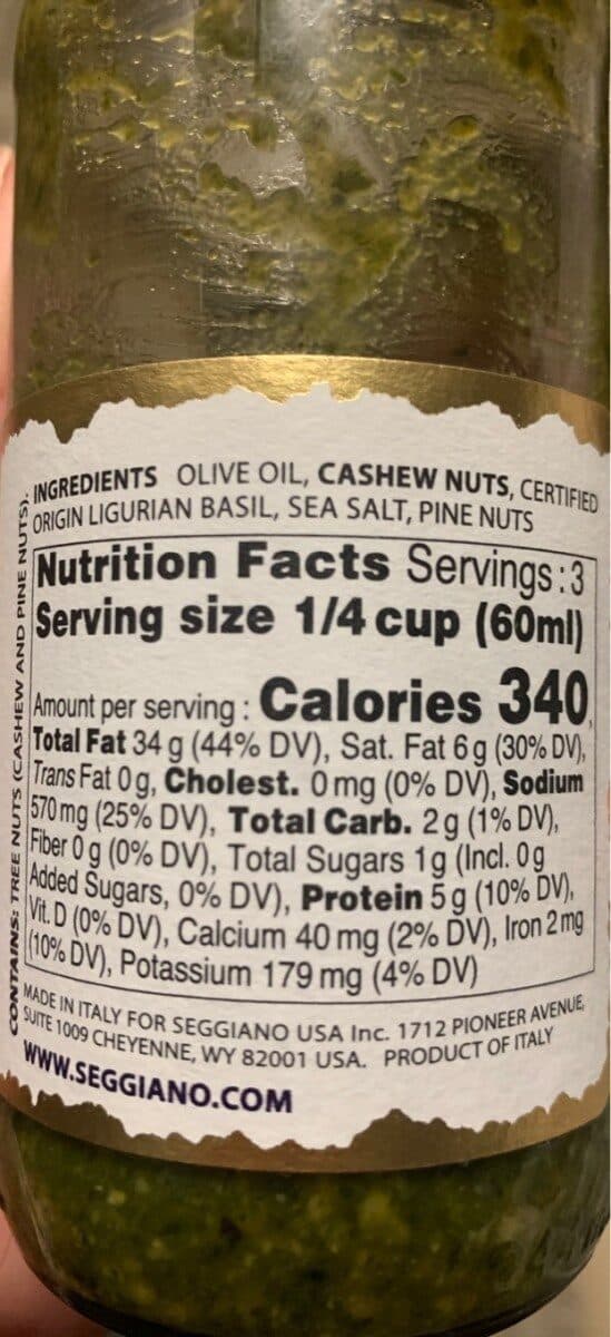 Seggiano Fresh Basil Pesto Genovese packshot