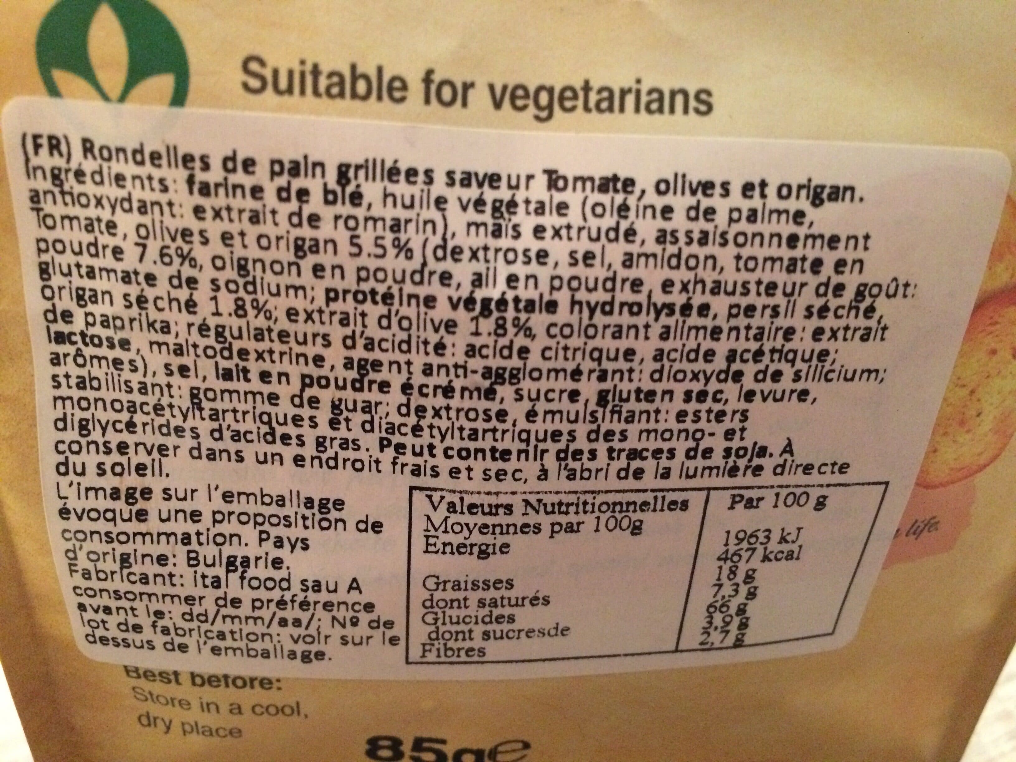 Oven Baked Italian style bruschette bites packshot