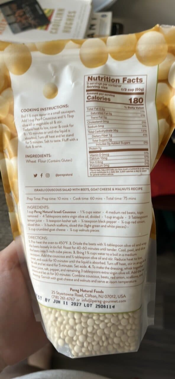Pereg Natural Foods Pearl Couscous packshot
