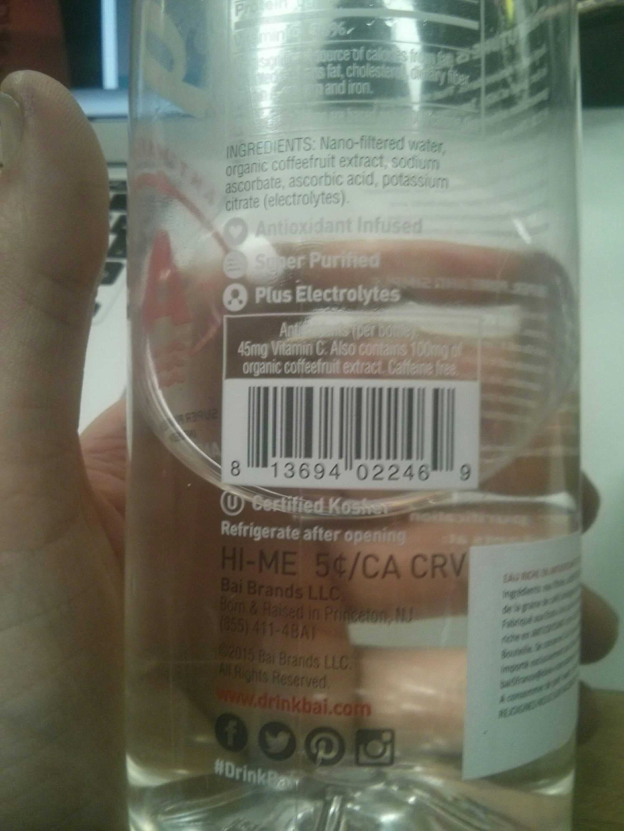 Bai Bai, antiwater super purified water packshot