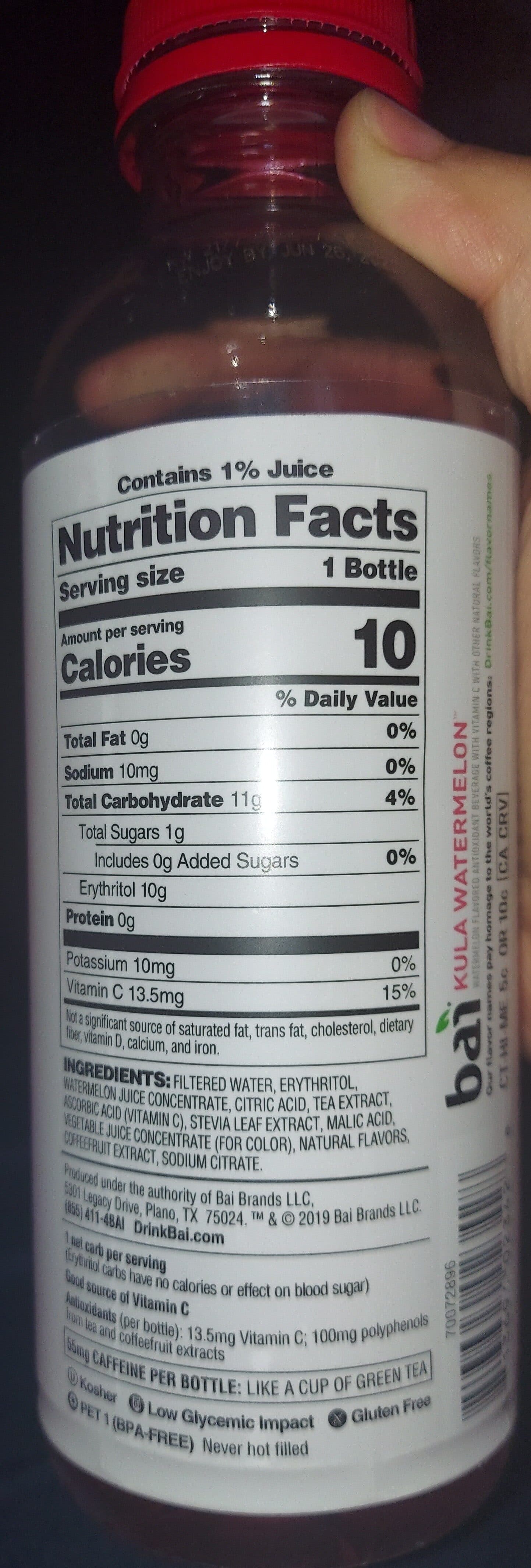 Bai Kula Watermelon Antioxidant Beverage, Kula Watermelon packshot