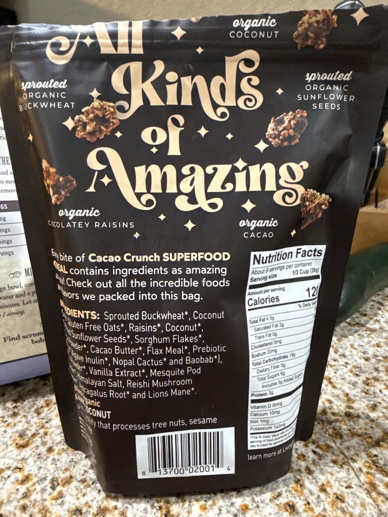 Living Intentions Activated superfood cereal gluten free vegan packshot