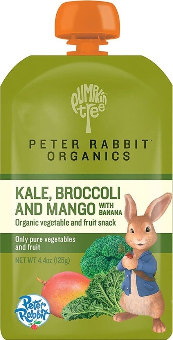 Pumpkin Tree Organic Peter Rabbit Banana, Mango, Broccoli & Kale Fruit & Vegetable Puree packshot