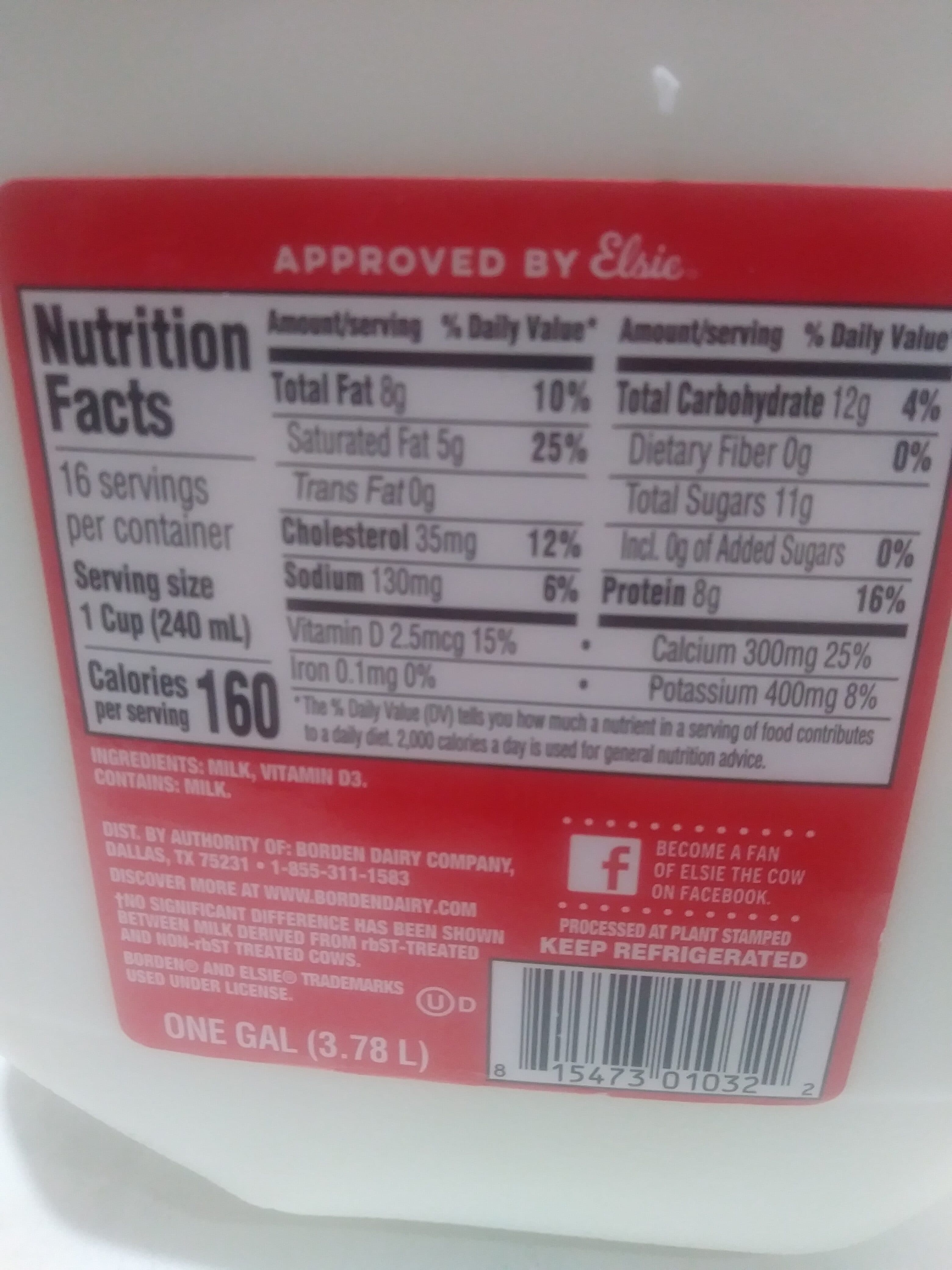 Borden Dairy Company Whole Milk packshot