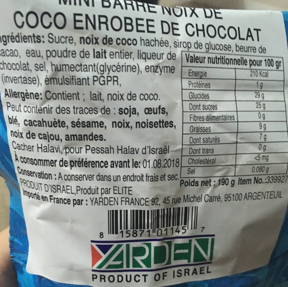 Elite Mini coconut packshot