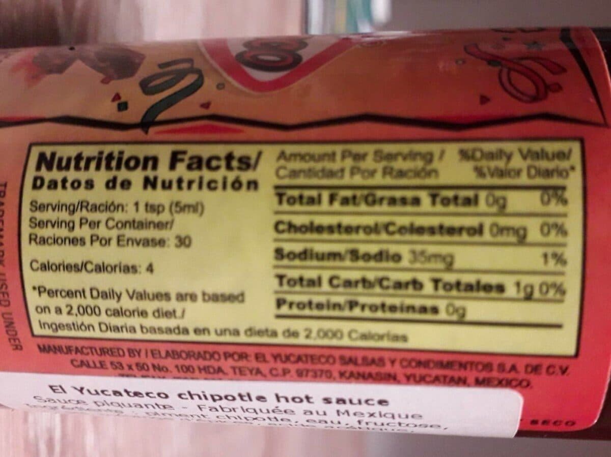 El Yucateco Salsas Y Condimentos S.A. De C.V. Salsa chipotle packshot