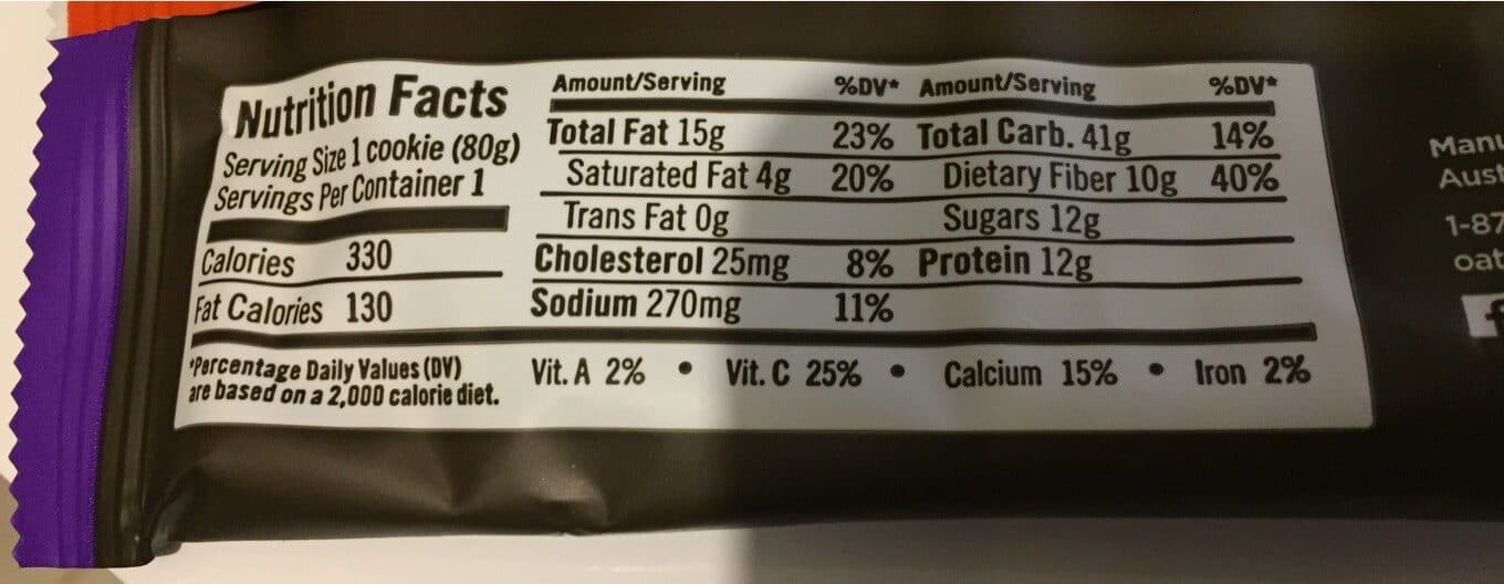Oatmega Chocolate Chip Cookie packshot