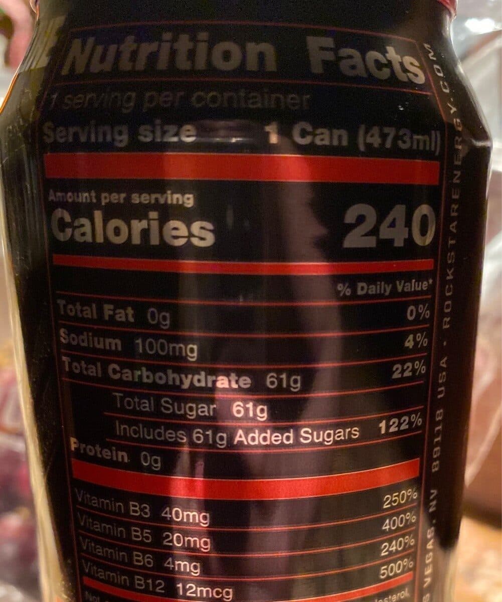 Rockstar Inc. Energy drink, fruit punch packshot