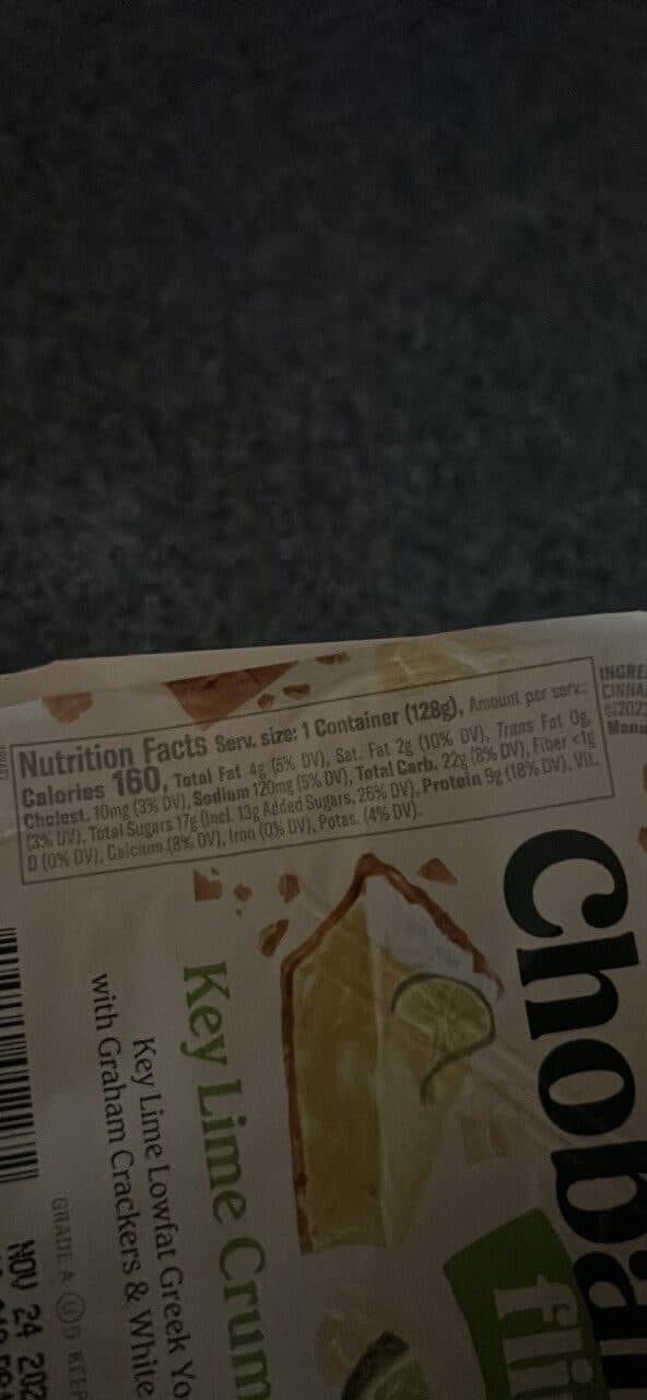 Chobani flip Key Lime Crumble packshot