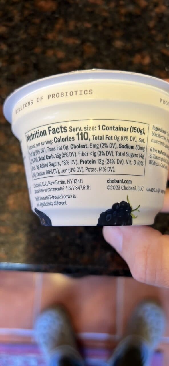 Chobani Greek Yogurt Blackberry on the Bottom packshot