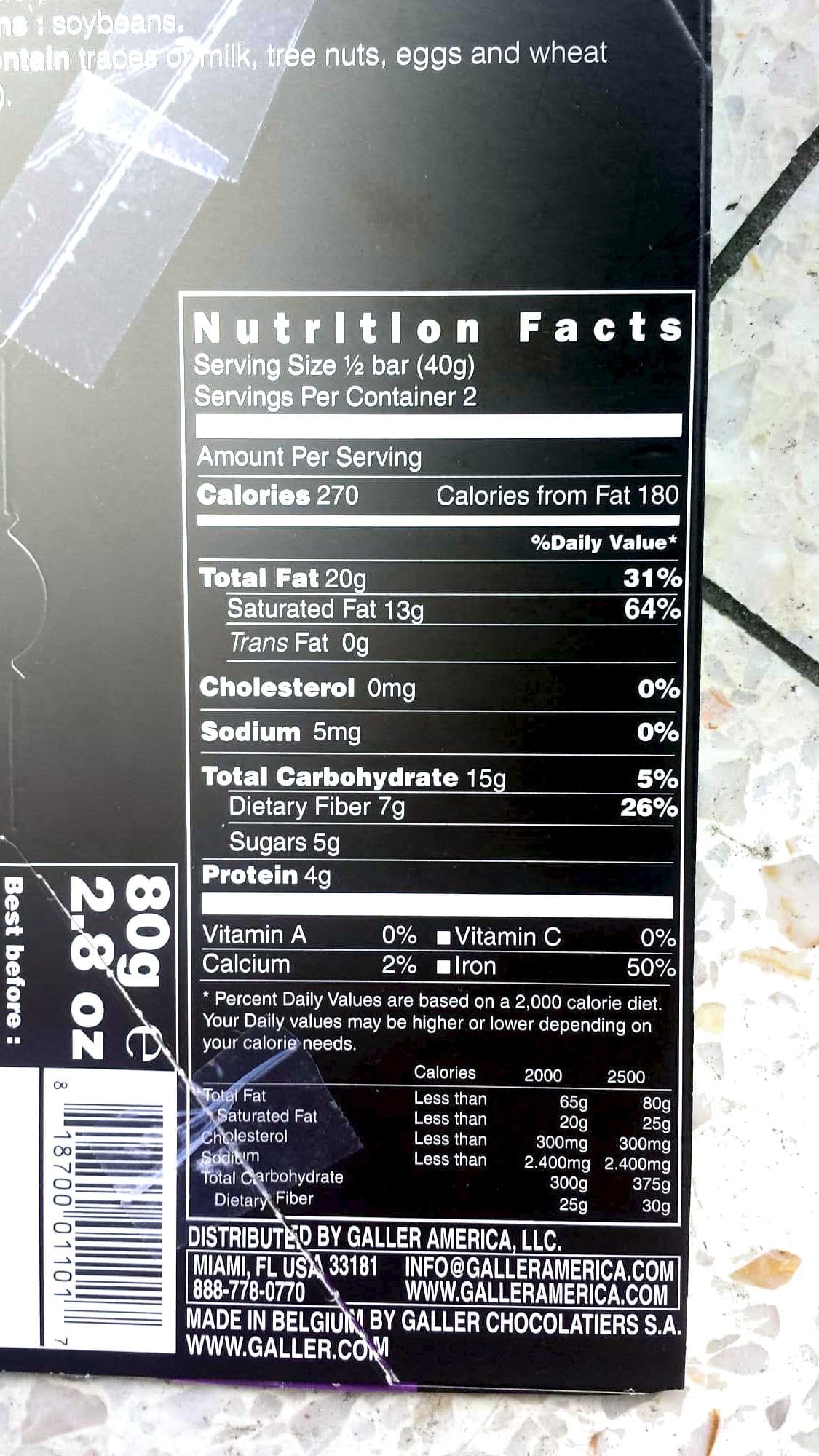 Galler 85% Cocoa Intense Dark Chocolate packshot