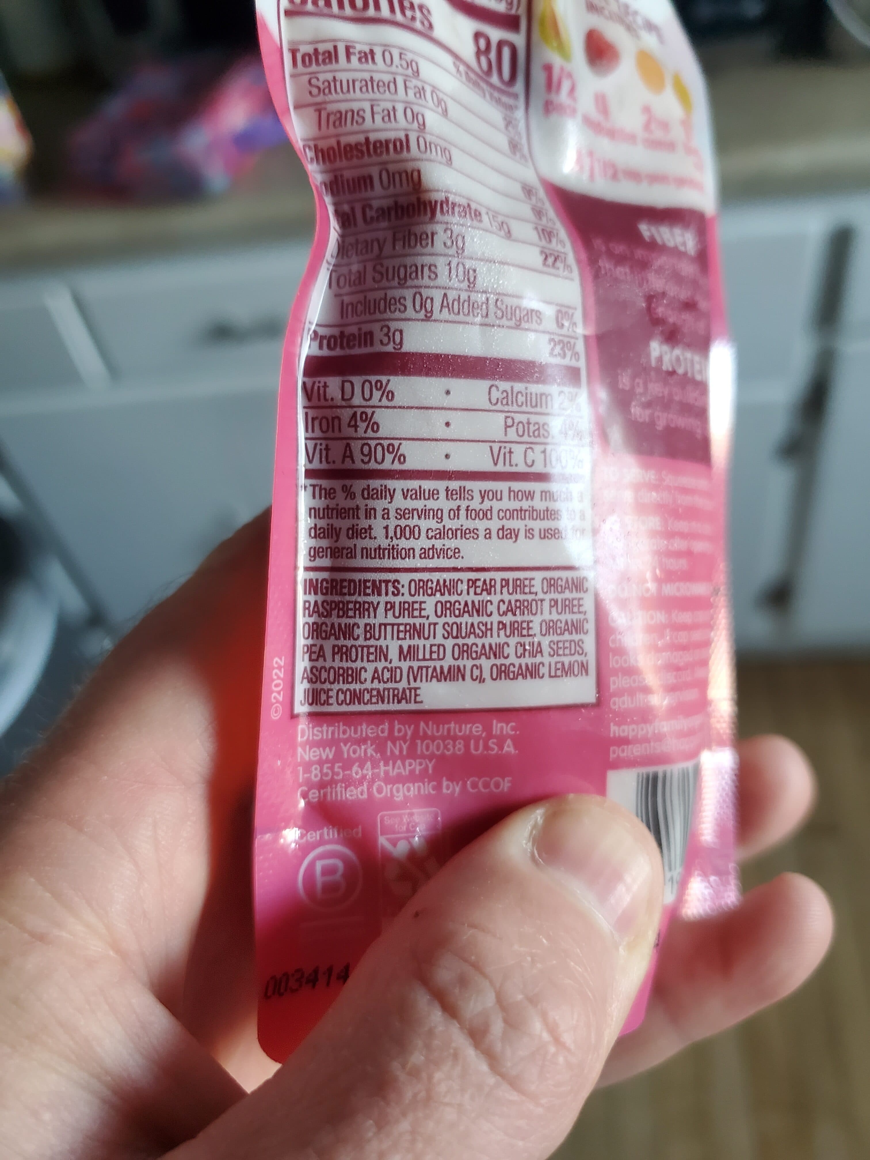 Happytot Organics Fiber & Protein - Organic Pears, Raspberries, Carrots & Butternut Squash packshot