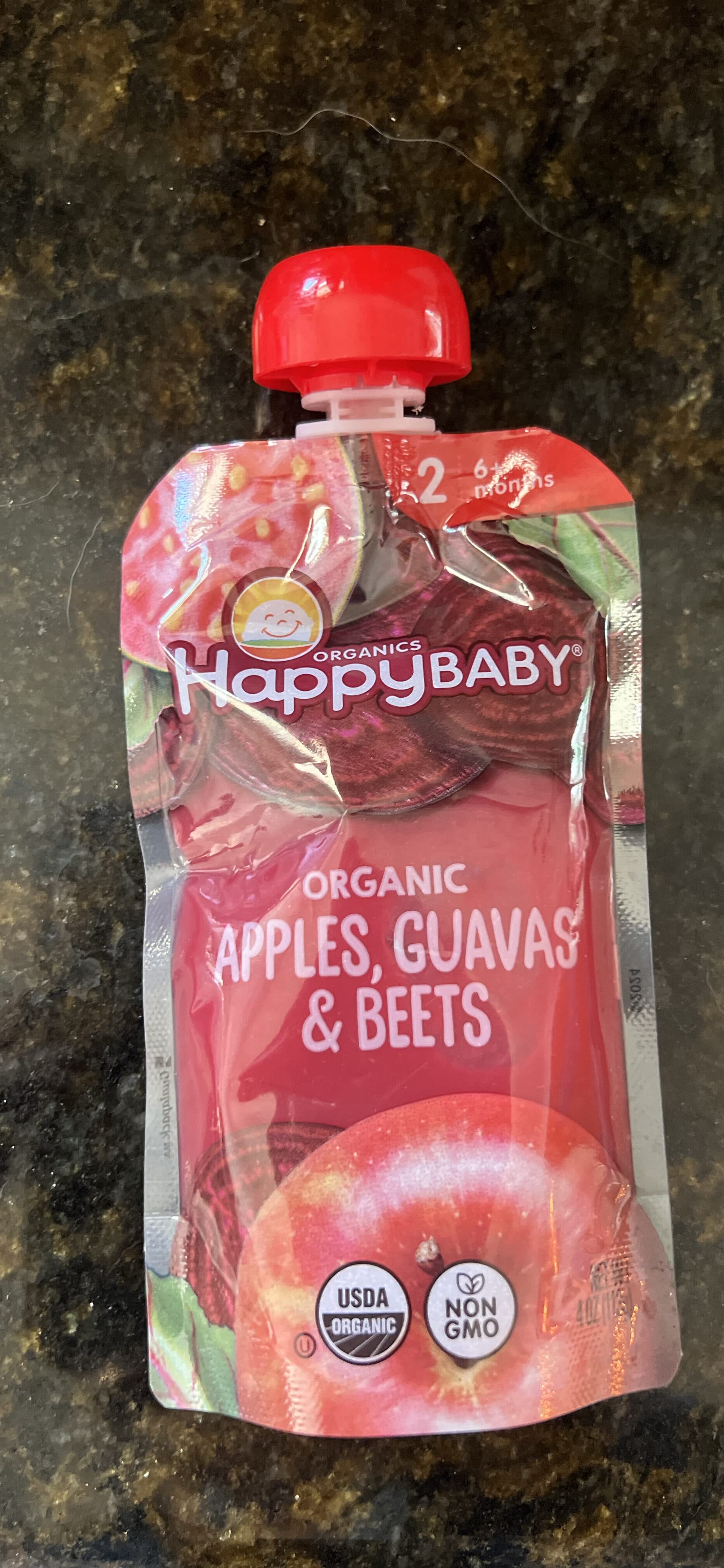 HappyBABY ORGANIC APPLES, GUAVAS & BEETS packshot