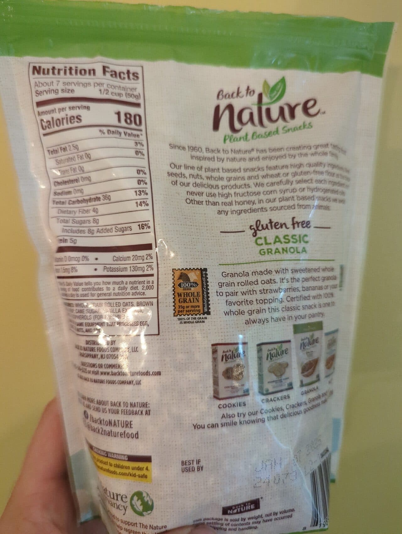 Back To Nature Gluten Free Classic Granola packshot
