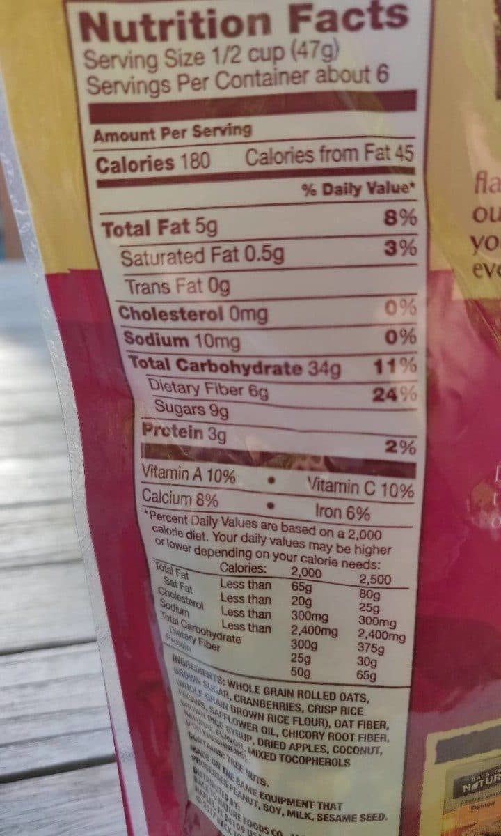 Back To Nature Gluten Free Cranberry Pecan Granola packshot