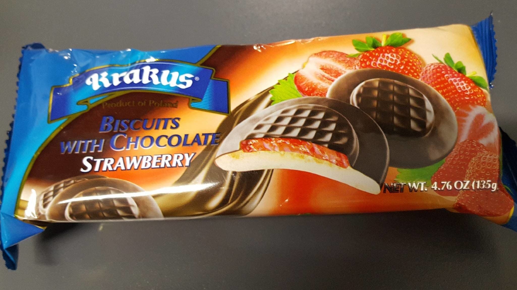 Krakus Krakus Biscuits With Chocolate Strawberry packshot
