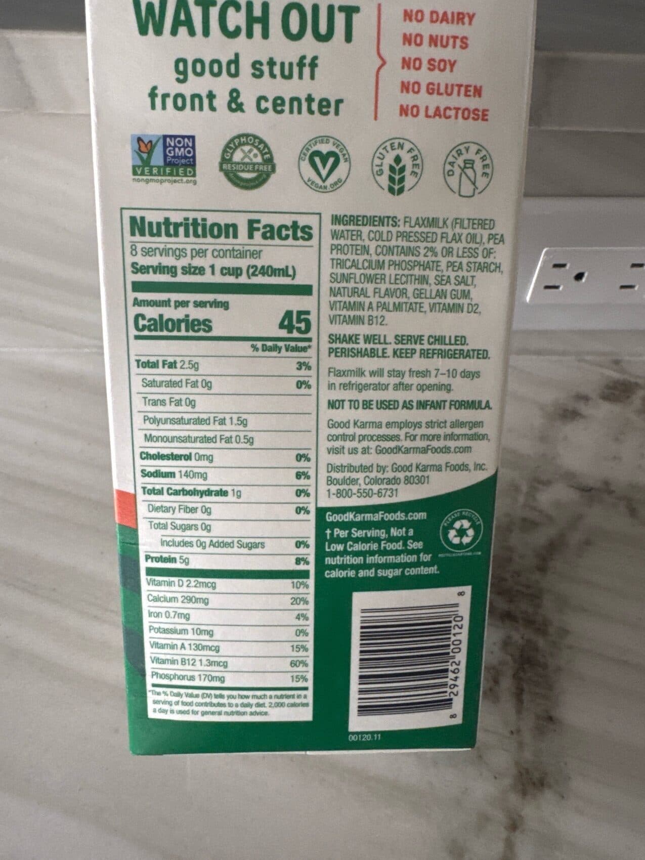 GOOD KARMA Flaxmilk +protein UNSWEETENED packshot
