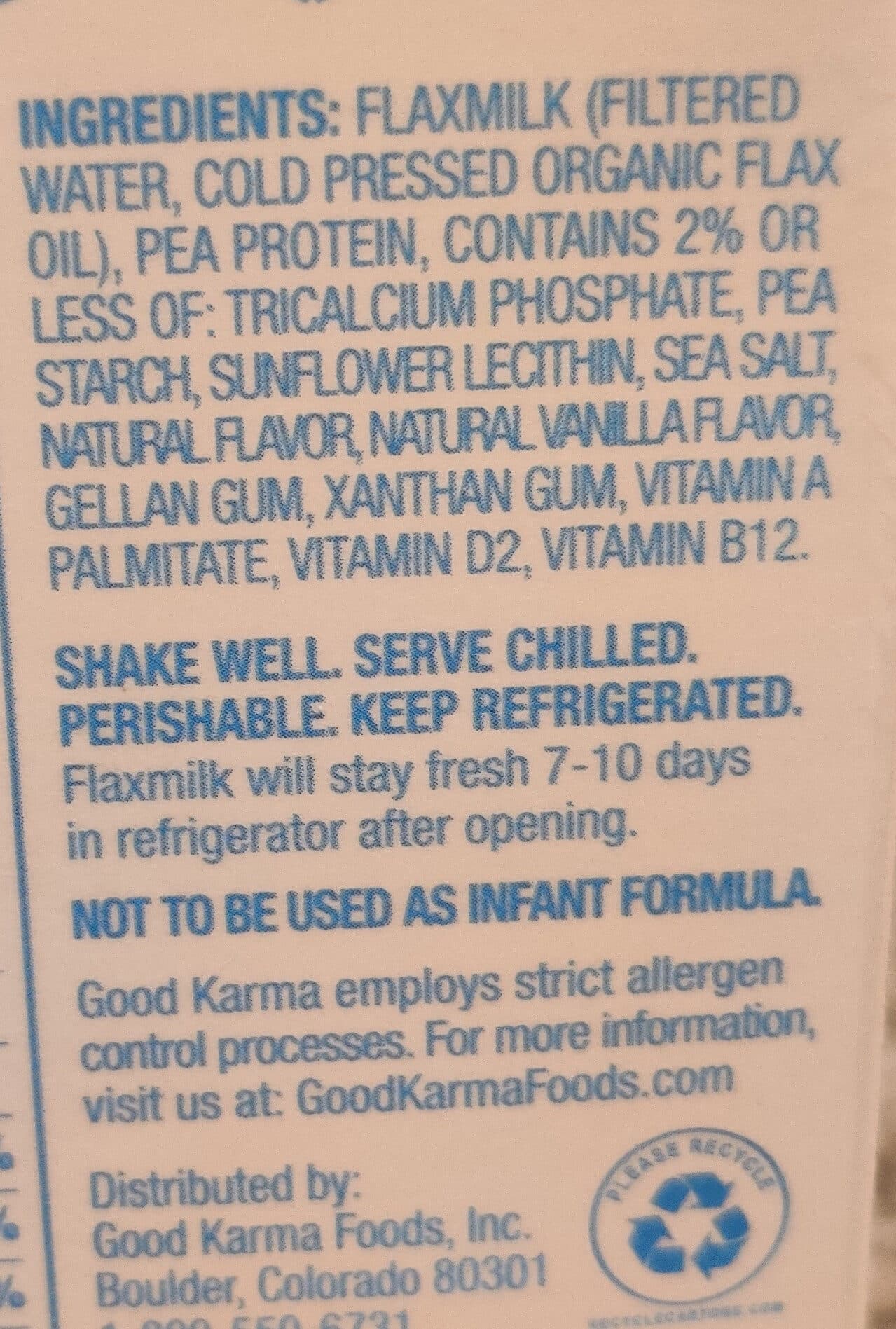 Good Karma Flaxmilk + protein Unsweetened Vanilla packshot