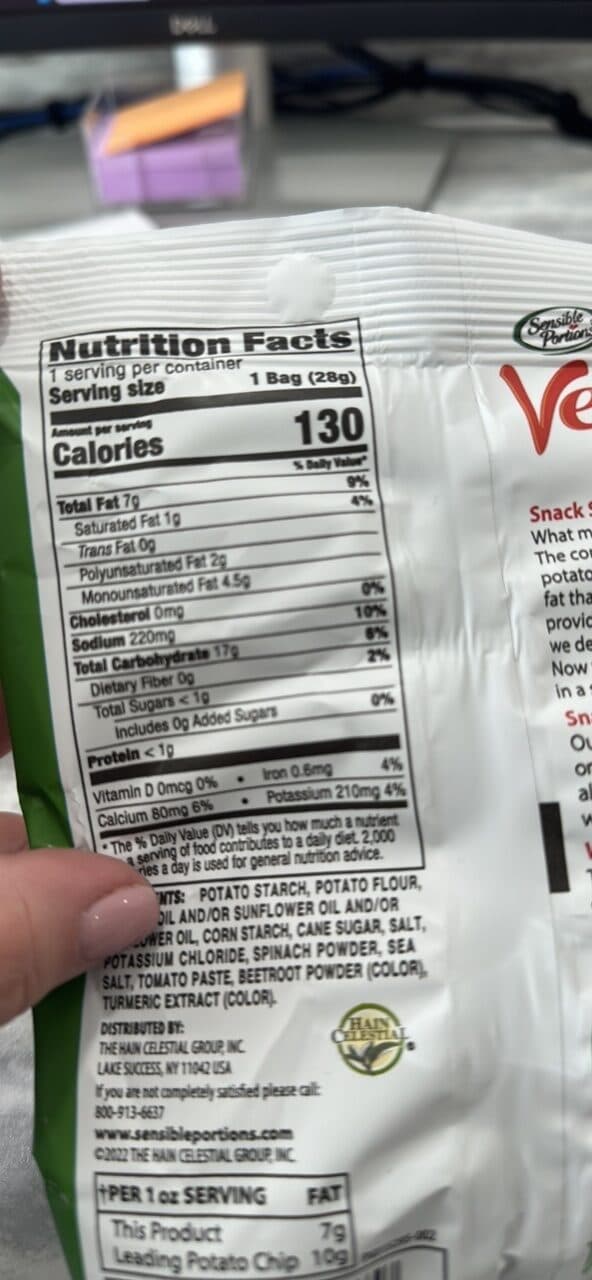 Sensible Portions Garden Veggie Straws Sea Salt packshot