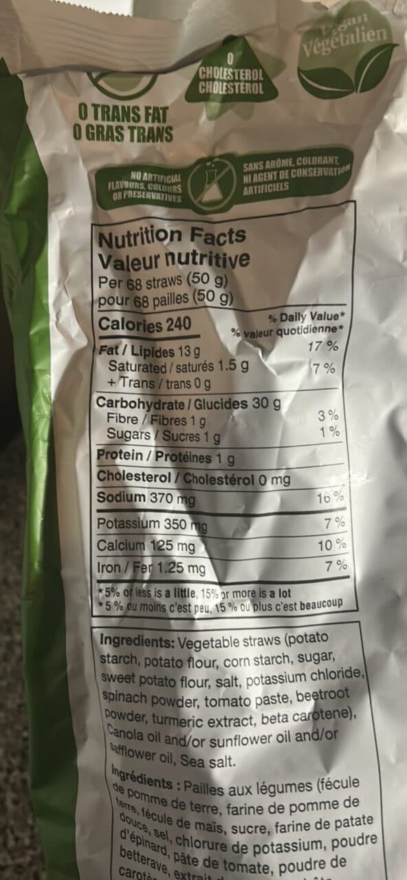 Garden Veggie Straws Original packshot