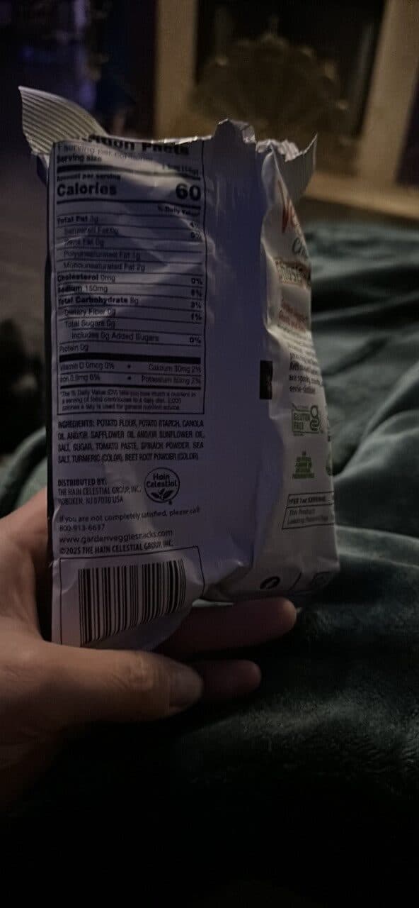 The Hain Celestial Group garden Veggie Chips ghosts+Bats Sea Salt packshot