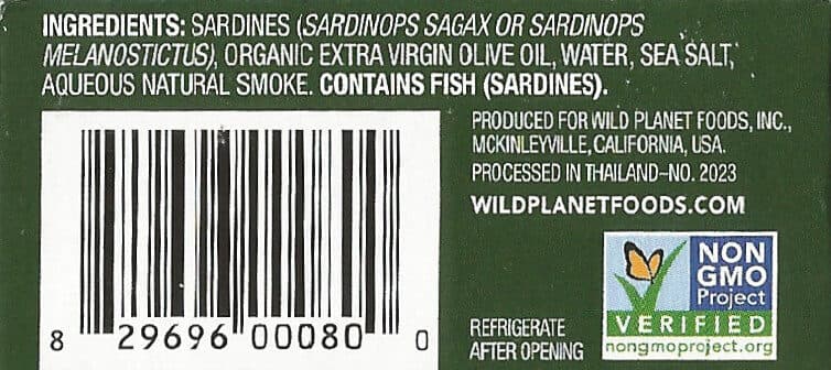 Wild Planet Wild Pacific Sardines in Extra Virgin Olive Oil Lightly Smoked packshot