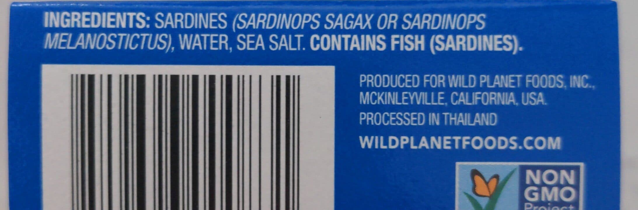 Wild Planet Wild Sardines In Water with Sea Salt packshot