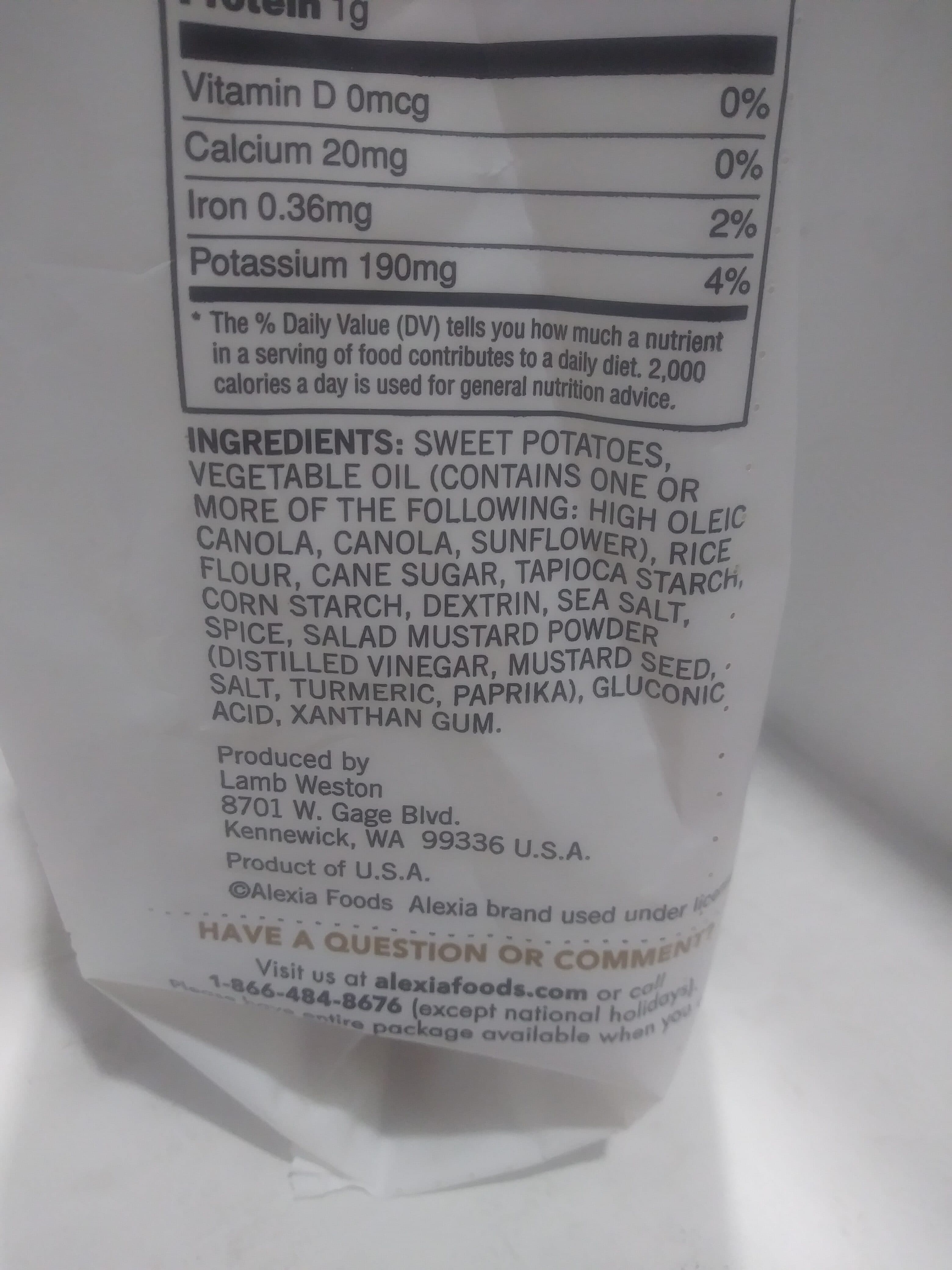 Alexia Sweet Potato Fries packshot