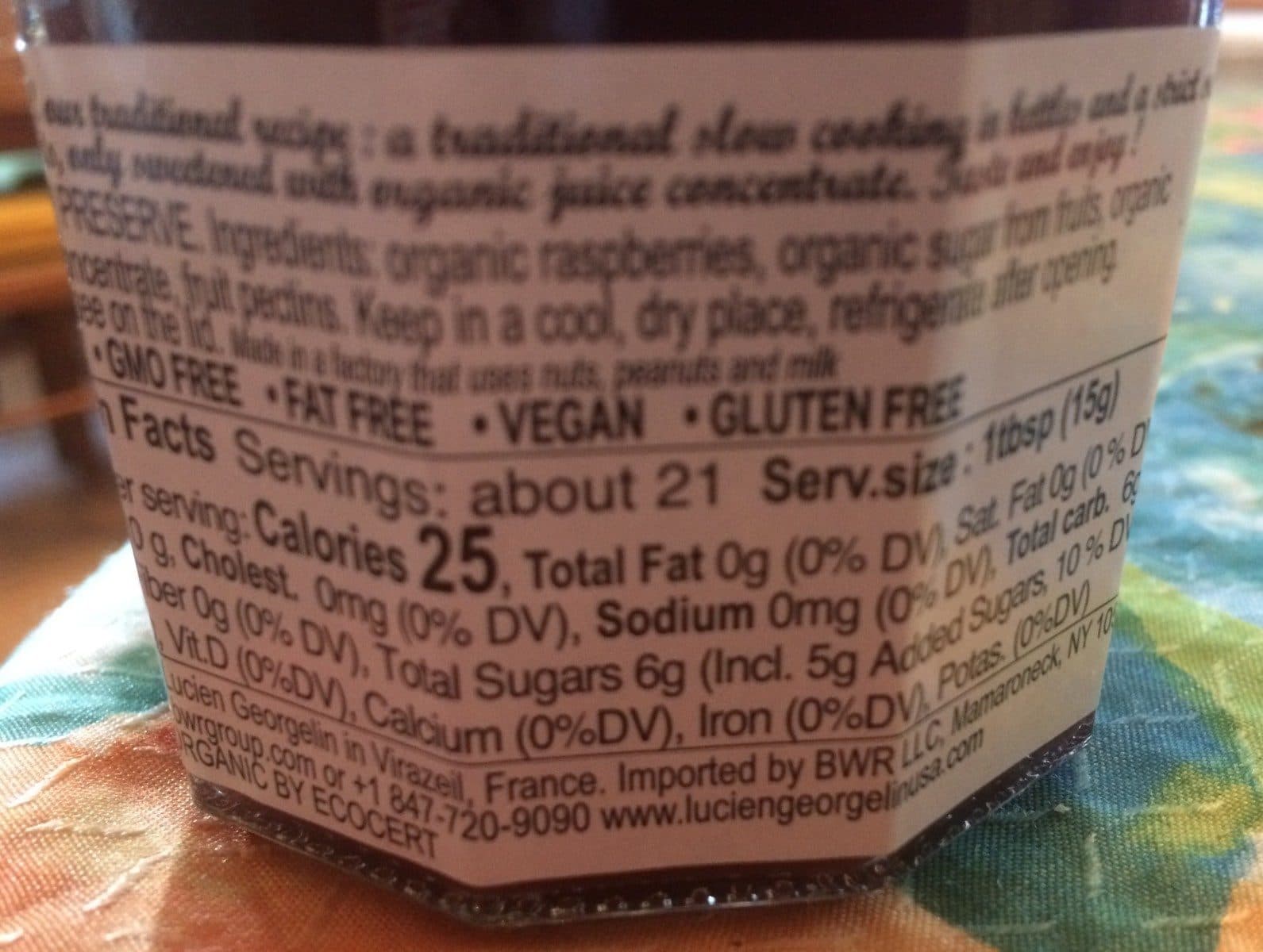 Lucien Georgelin Organic raspberry preserve packshot