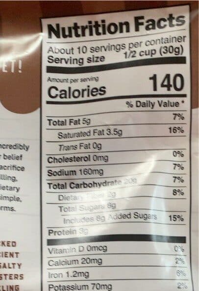 Bakery On Main Bunches Of Crunches, Dark Chocolate Sea Salt With Chia Granola packshot
