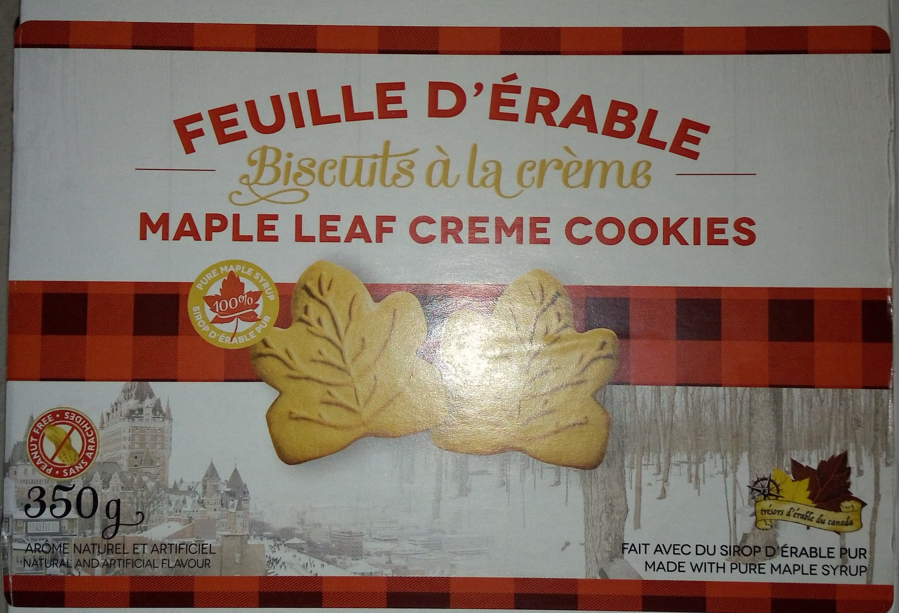 Trésors d'Erable du Canada Feuille d'érable - biscuits à la crème packshot