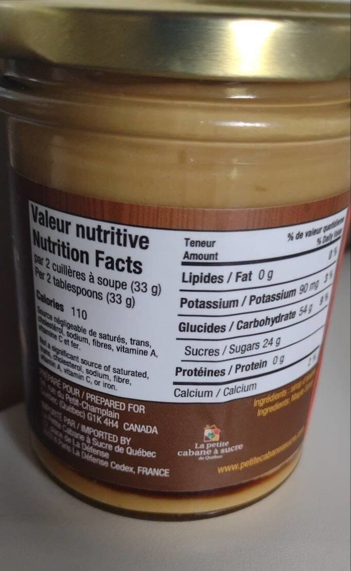 Open Food Facts Beurre d'érable packshot