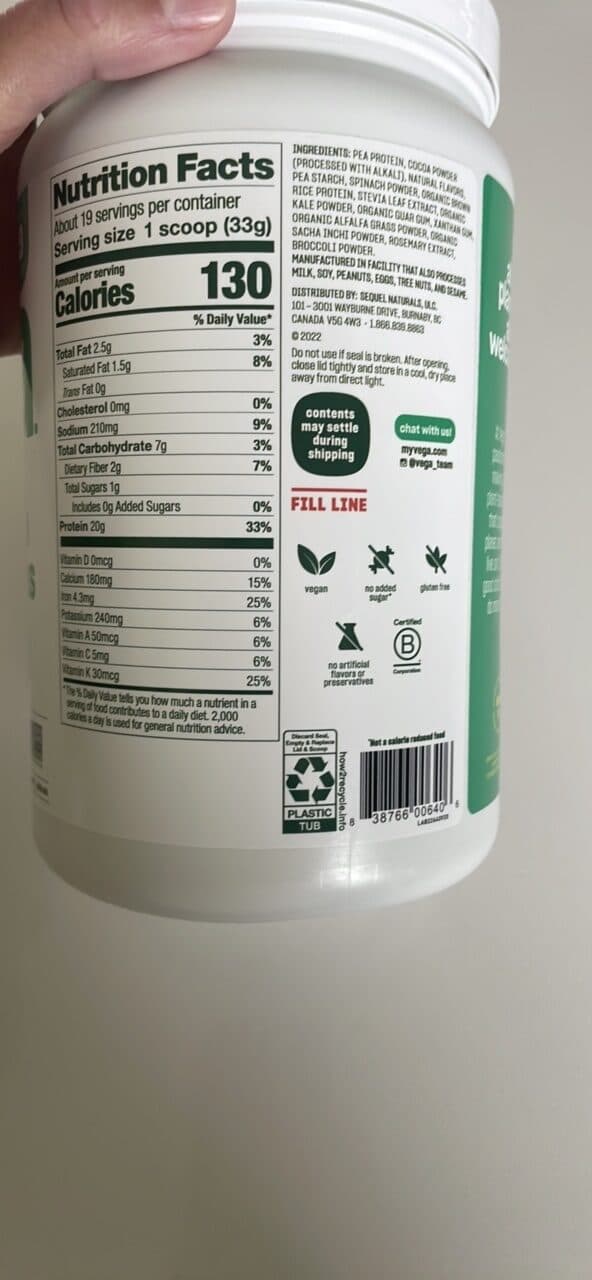 vega plant-based protein and greens chocolate packshot