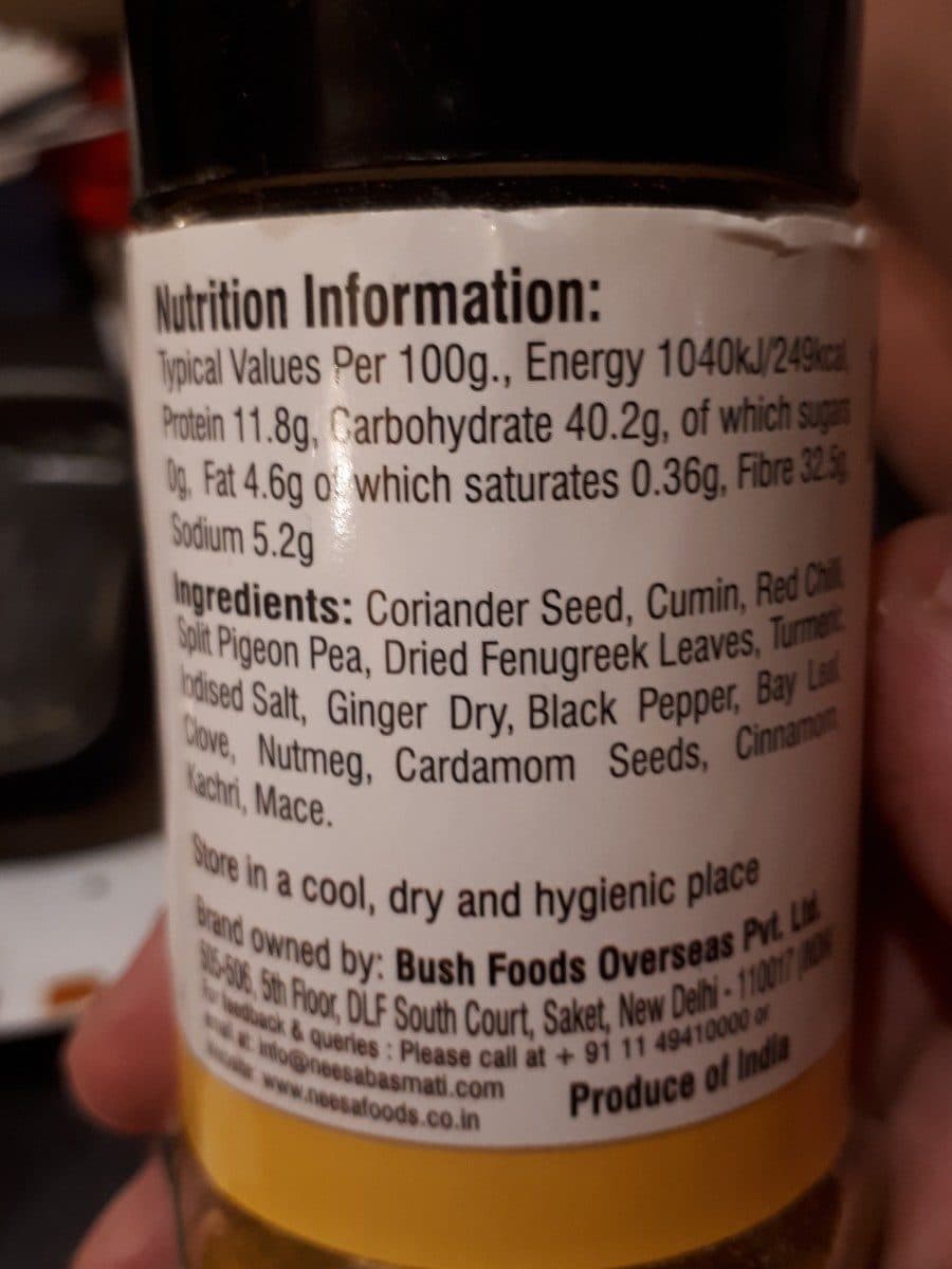 Open Food Facts CURRY MASALA packshot
