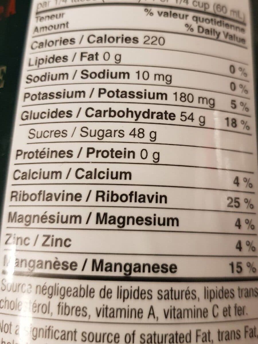 Open Food Facts sirop d'érable pur packshot