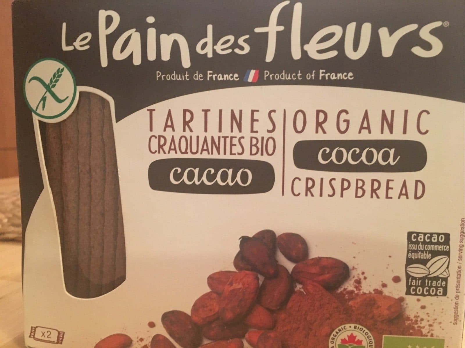 Le pain des fleurs Tartine croquantes cacao packshot