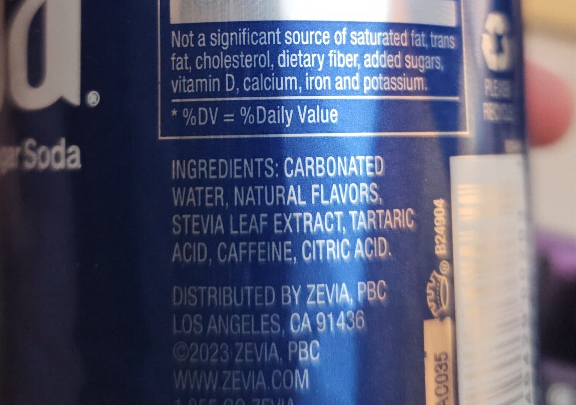 Zevia Vanilla Cola packshot