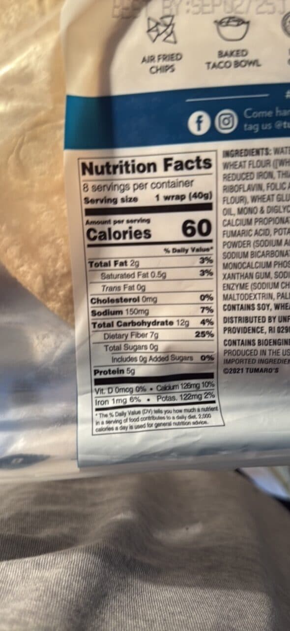 Tumaro's Wraps low-in-carb premium white packshot