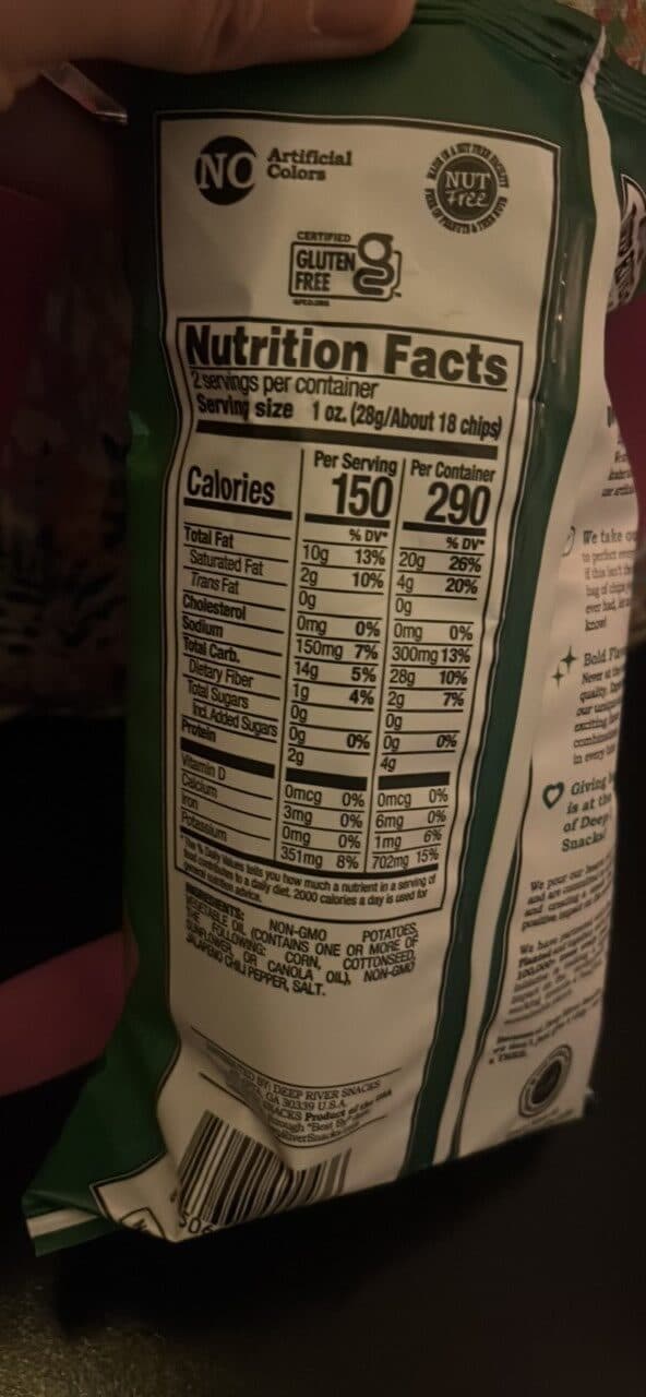 Deep River Snacks Zesty Jalapeño Flavored Kettle Cooked Potato Chips packshot