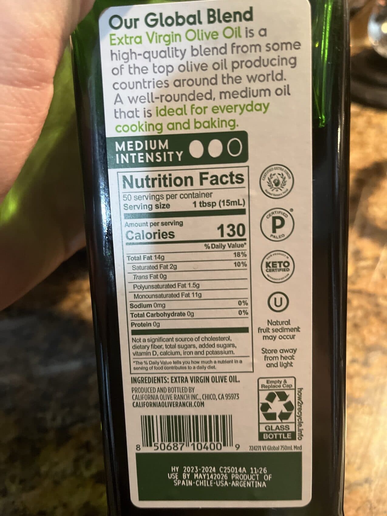 California Olive Ranch Global Medium Extra Virgin Olive Oil packshot