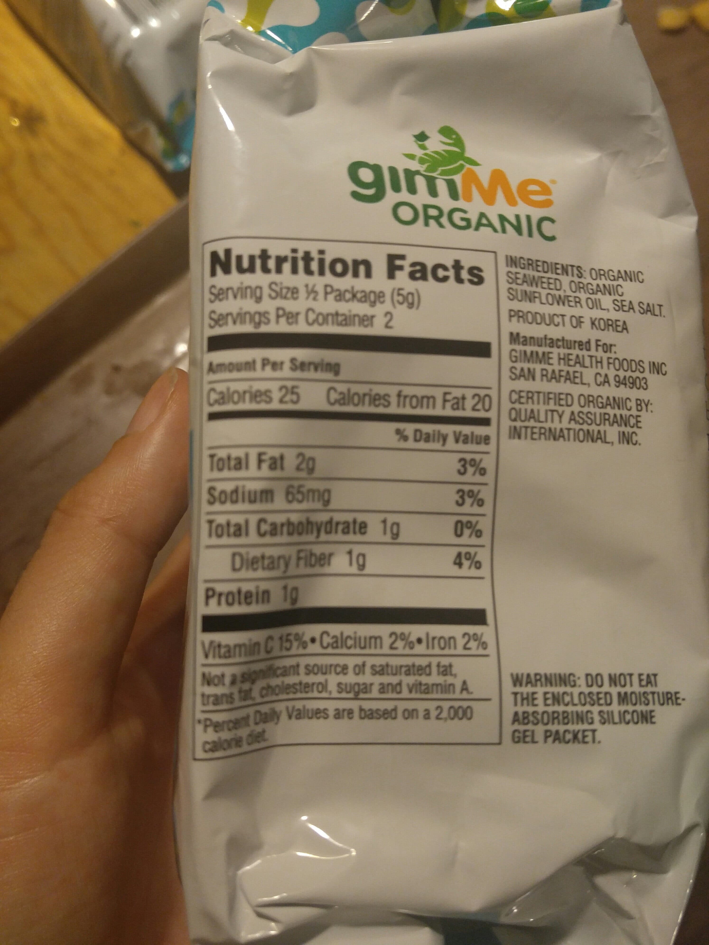 gimme Roasted Seaweed Snacks packshot