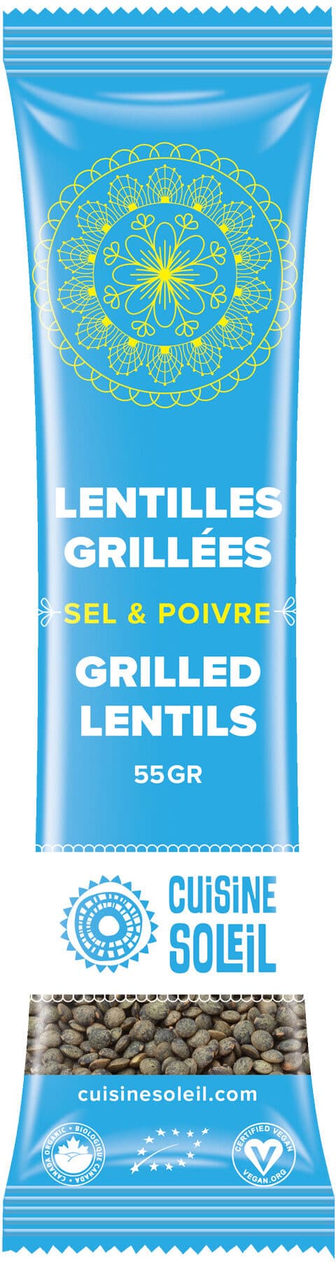CUISINE SOLEIL Lentilles grillées BIO PRET A MANGER SEL POIVRE packshot