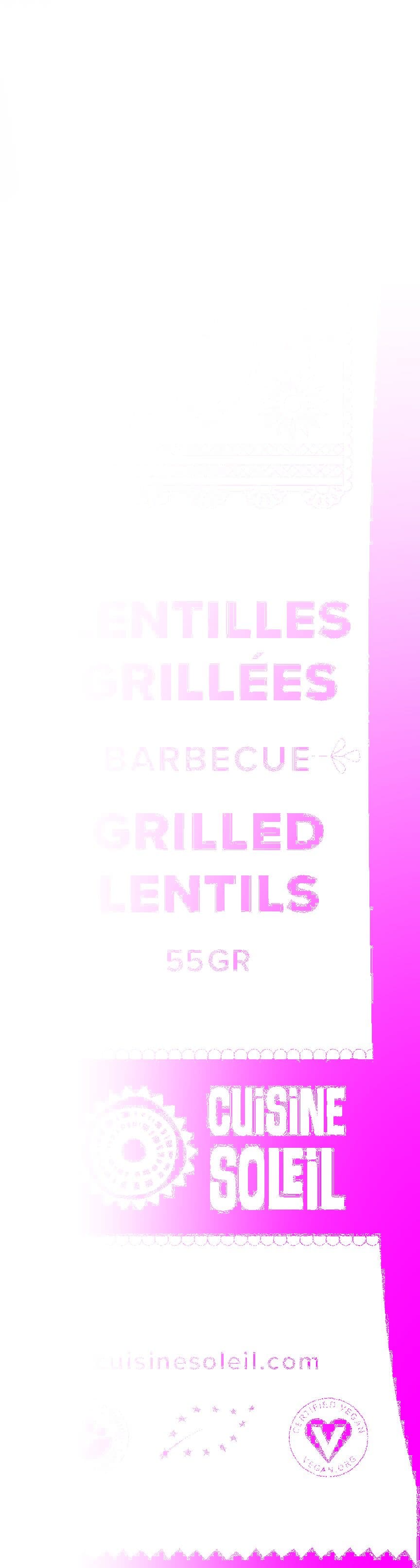 CUISINE SOLEIL Lentilles grillées BIO PRET A MANGER BARBECUE packshot