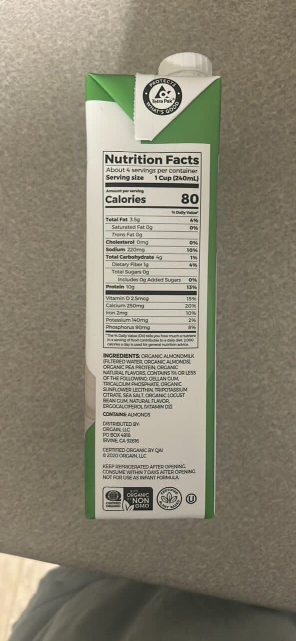 Orgain Organic Almondmilk packshot
