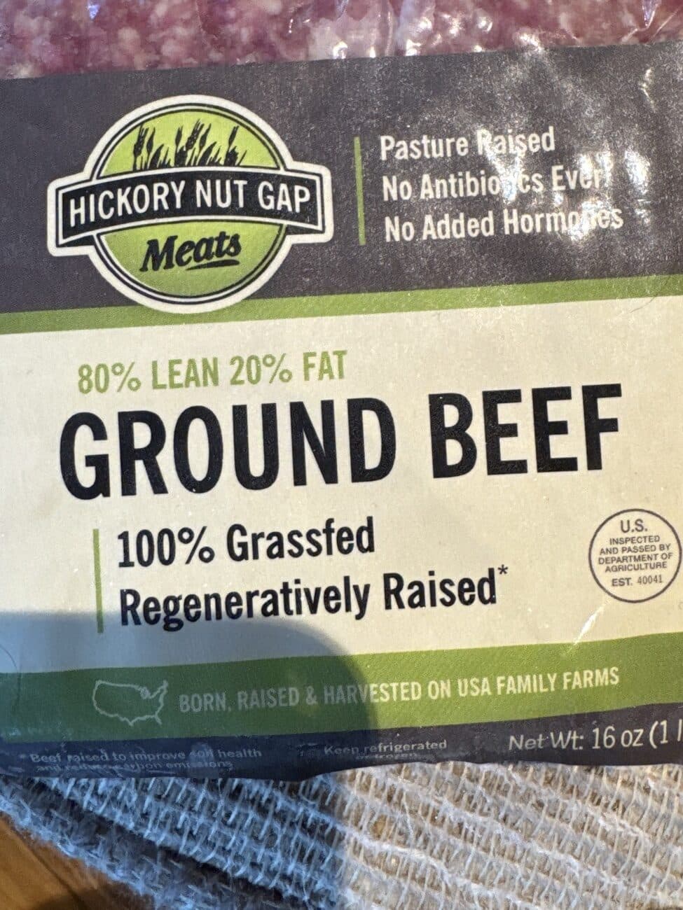 Hickory Nut Gap Meats Hickory nut gap meats, ground beef packshot
