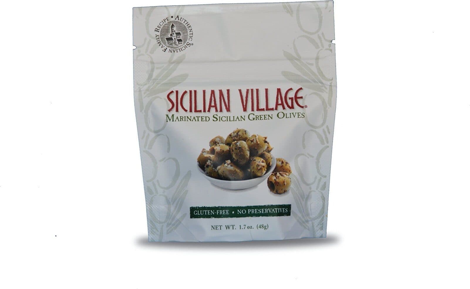 Sicilian Village Marinated Green Olives packshot