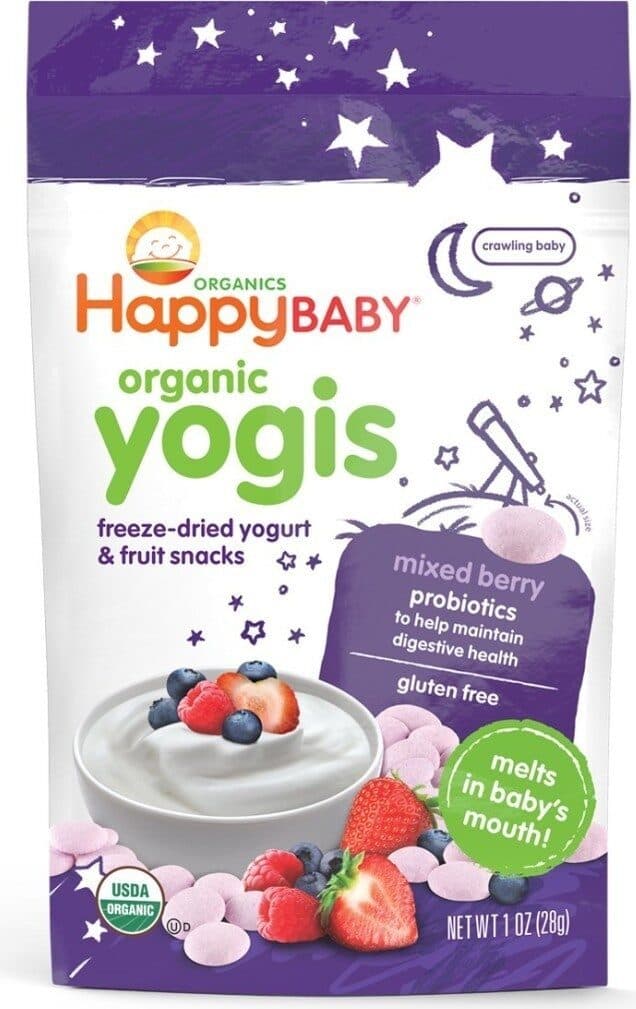 Happy Baby Organic yogis freezedried yogurt fruit snacks mixed berry packshot
