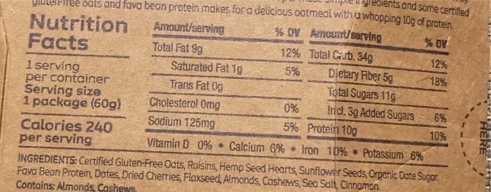 The GFB: The Gluten Free Power Breakfast Fruit + Nuts + Seeds Oatmeal packshot