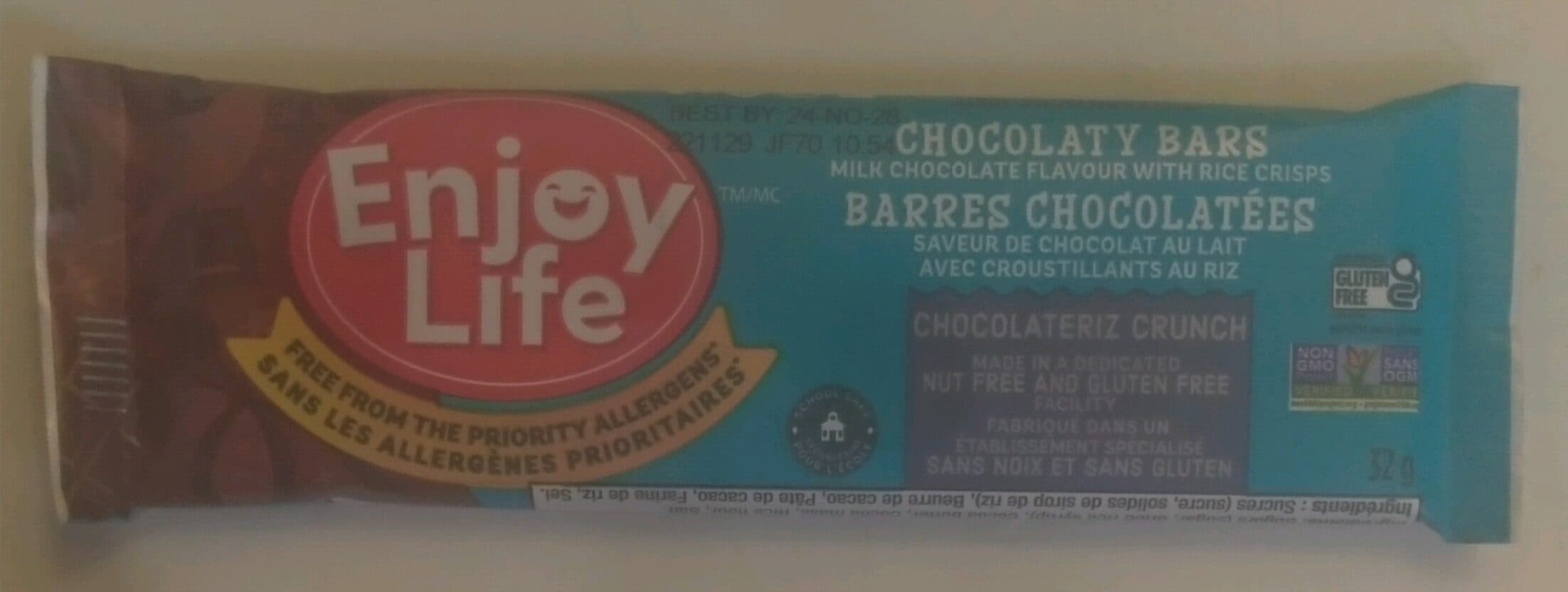 Enjoy Life Chocolate-Flavored Candy Bar Rice Crunch packshot