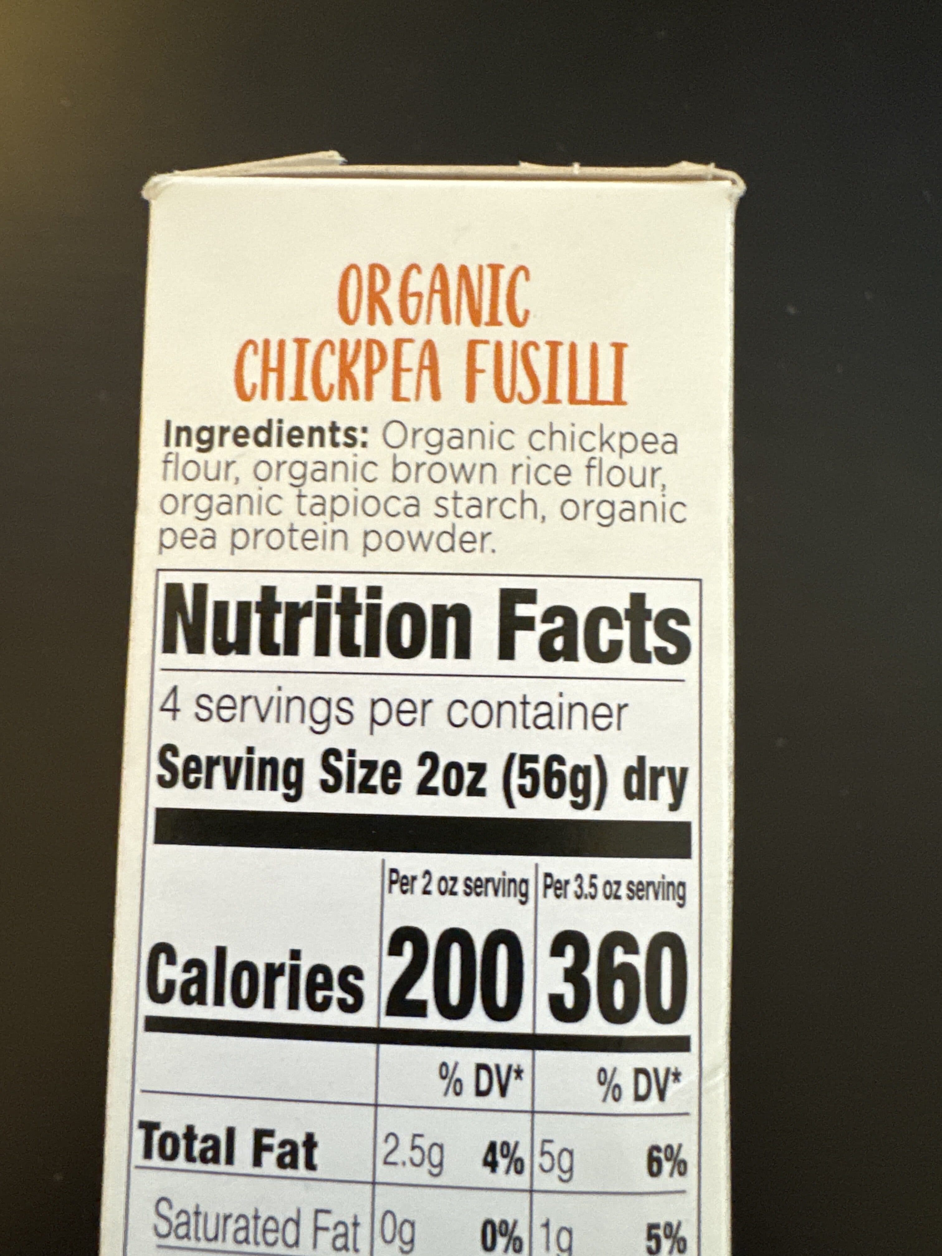Ethical Foods Sa Organic Chickpea Fusilli (TH) packshot